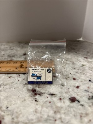 BMW Car Club of America 10 Years Lapel Pin. Never Out Of The Bag.