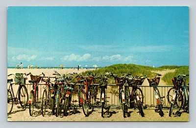 Nantucket MA Beach Bicycles Postcard Eda Schanzer Dexter Press
