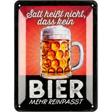 Blechschilder retro Bier Bar Deko, Metallschilder mit Spruch Partyraum, 15x20cm
