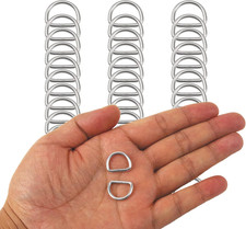 30 Pack 5/8 Inch Stainless Steel Welded D-Rings for Hardware Bags Dog Leashes