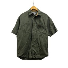 Carhartt Khaki Short Sleeve Shirt M 100 Cotton Vintage AB Condition