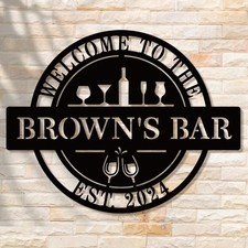 Custom Bar Sign, Personalized Name Bar Signs, Wall Decor Up Signs for Pub