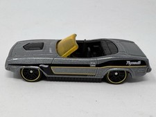 Hot Wheels 1970 Plymouth Barracuda Convertible Gray With Yellow Tint Windshield