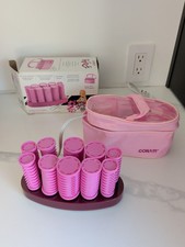 CONAIR FLIRTY GIRL Compact Hot Rollers with Bag and Pins and Box Pink Teens