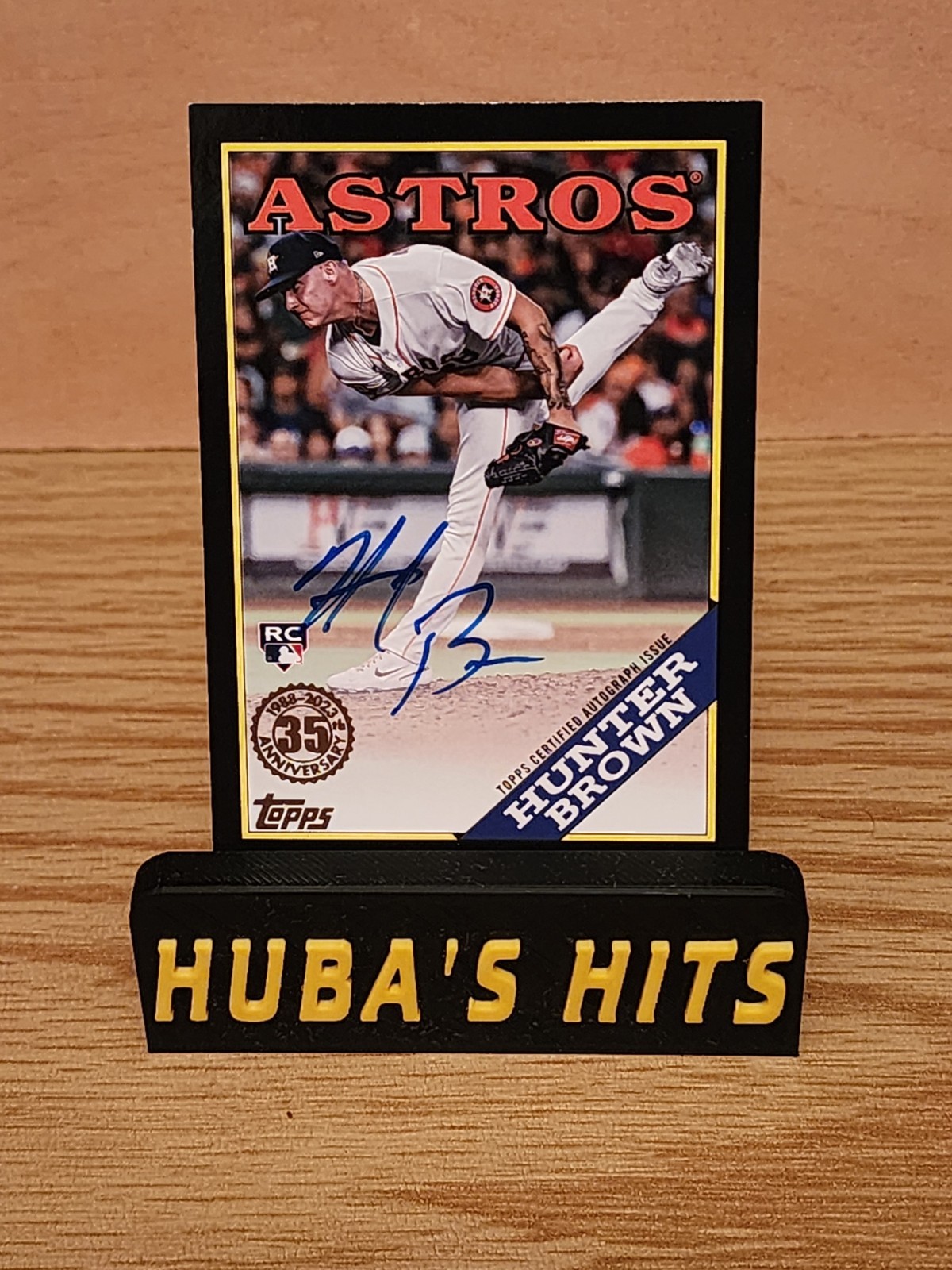 2023 TOPPS UPDATE 1988 BLACK BORDER /199 HUNTER BROWN ASTROS AUTO ROOKIE RC JDLR