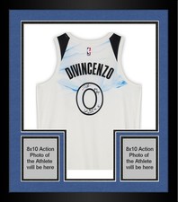 Framed Donte DiVincenzo Timberwolves Signed Nike '24-25 City Jersey w/Insc LE 10