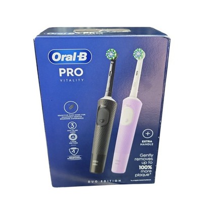 Oral-B Vitality Pro Duo Elektrische Zahnbürsten - Schwarz und Lila, (ORAD12PRODUO)