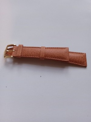 Hirsch Wild Boar Brown Genuine Leather Contrast Stitching Padded Watch Band