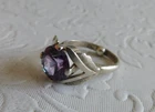 VINTAGE TAXCO AMETHYST & STERLING SILVER RING SIZE 6 - 4.7g