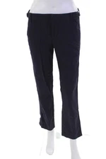 Marc By Marc Jacobs Womens Cotton Button Zip Straight Leg Stripe Pants Navy Size