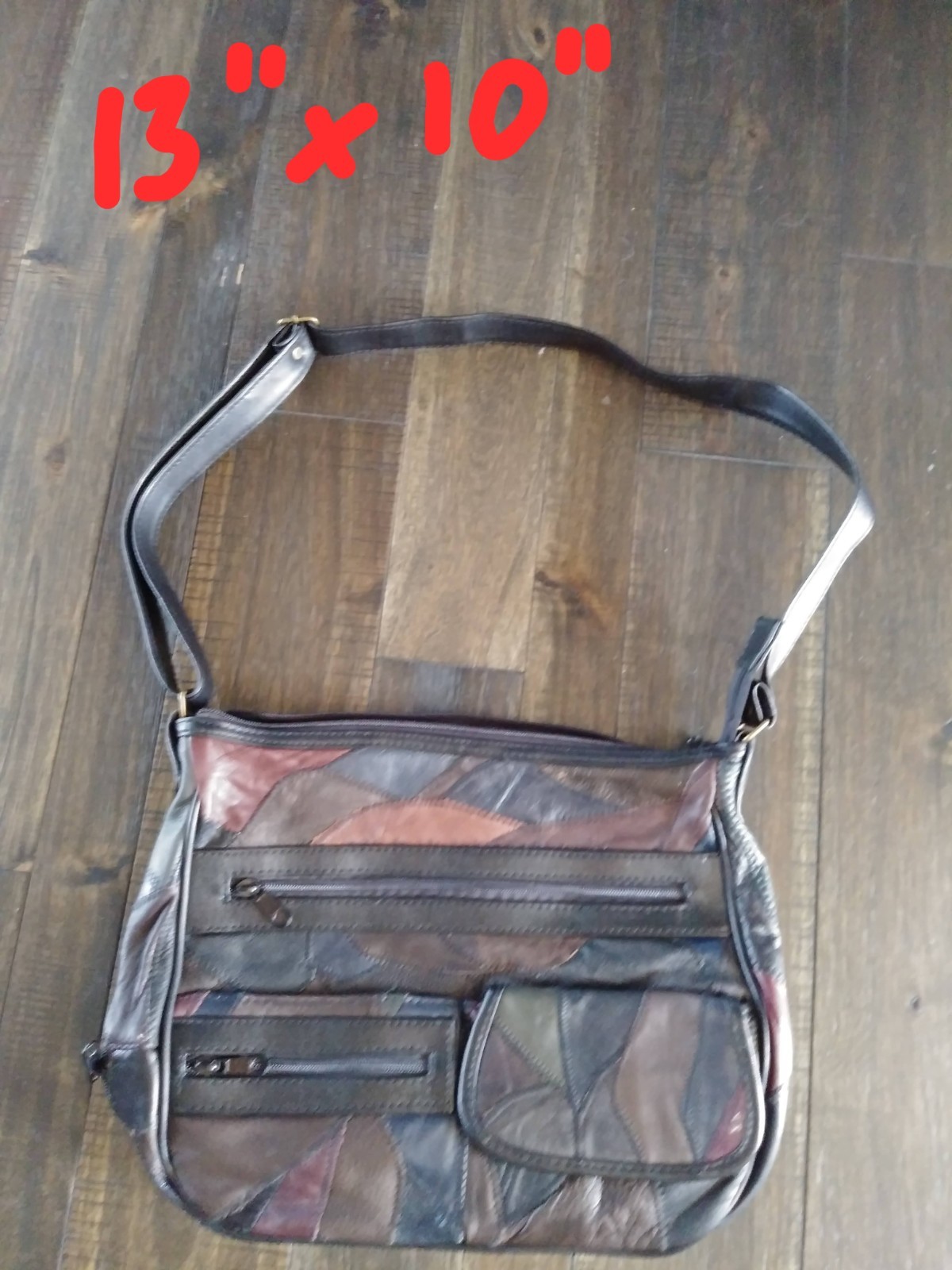 leather patchwork multi color bag - image 1