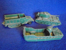 Vintage Marx plastic Tank, Half Track, Landing Craft - Navarone set 
