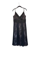 Ann Taylor Women's Black Lace Sleeveless V-neck Dress Size 10