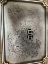 🎋 “Seven Sages of the Bamboo Grove” Large Tin Tea Tray – Vintage Collectible 