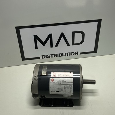 AC Motor, D1E2DHZ, 1 HP, 1800 RPM, Three Phase, 208-230/460 V, 60 Hz, 56HZ
