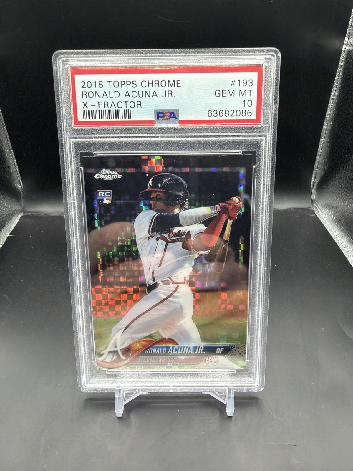 2018 Topps Chrome Ronald Acuna Jr. RC X Fractor Rookie #193 Braves PSA 10