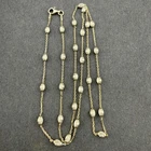 925 Sterling Silver Textured Bead Station Necklace Italy 5.25g