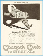 1917 Clicquot Club Co Millis MA Ginger Ale to the Fore Vintage Magazine Print Ad