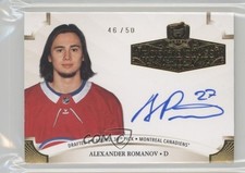 2020-21 The Cup Rookie Class of 2021 Gold Foil 46/50 Alexander Romanov Auto av1