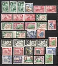 FIJI   1938-55  SET of 34 All ValuesTo £1+ All Shades and Perfs as shown M. Mint