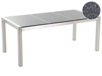 Klassischer Gartentisch 3 Platte Granit Poliert Grau 180 Cm Grosseto