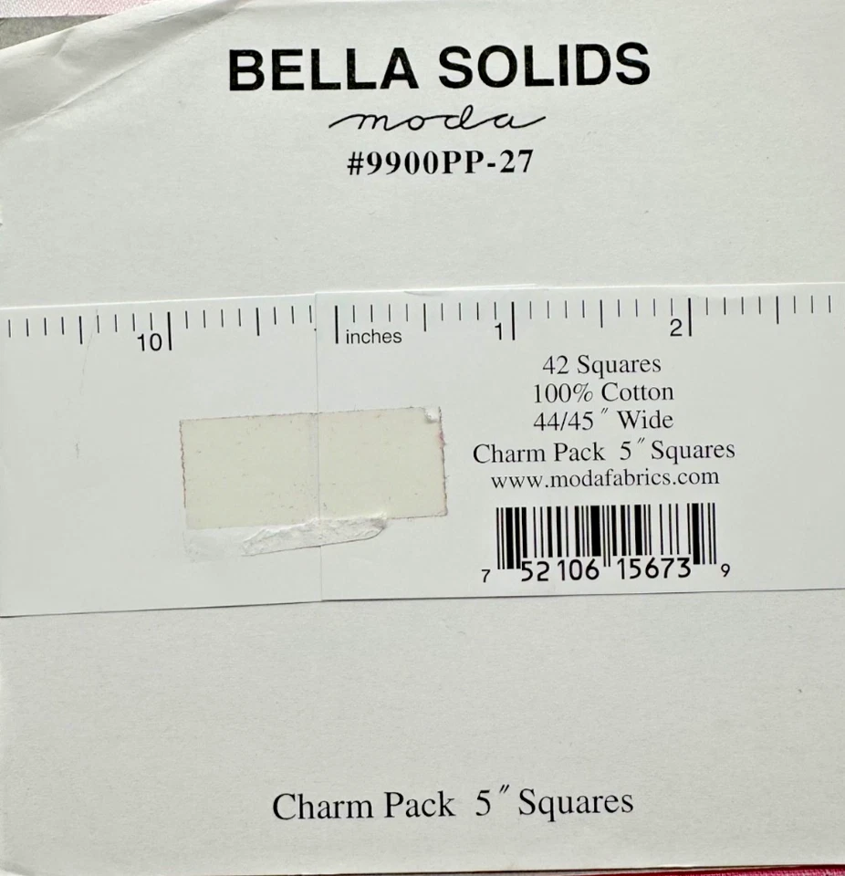 BELLA SOLIDS PINK BY MODA CHARM PACK 5X5 42PC - Image 2 of 2