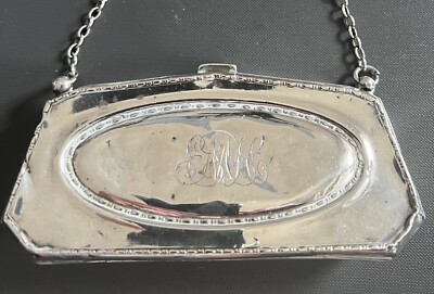 Edwardian Sterling Silber Geldbörse/Tanzbörse 1913