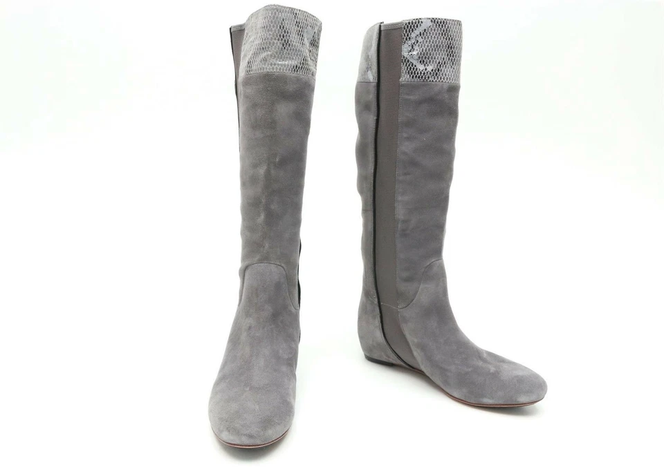 Botas hasta la rodilla TSUBO gris gamuza cuero talla 6 S/N EU 37 $245 Foto 4 de 4