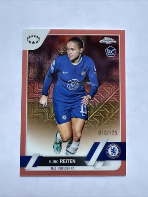 2023 Topps Chrome Women Soccer Guro Reiten Orange Rookie Refractor RC 18/125