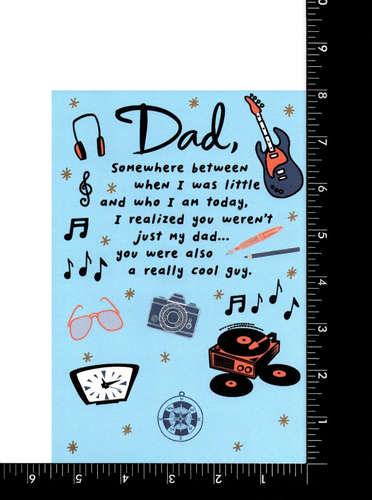 Sincere FATHER'S DAY Card FOR DAD Really Cool Guy, Music, by Hallmark + Envelope - Picture 3 of 5