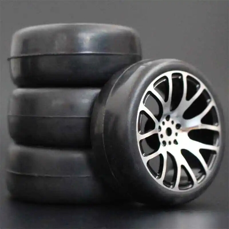 Alloy Wheels Rubber Tires For Tamiya Tt01 Tt02 Hpi Rs4