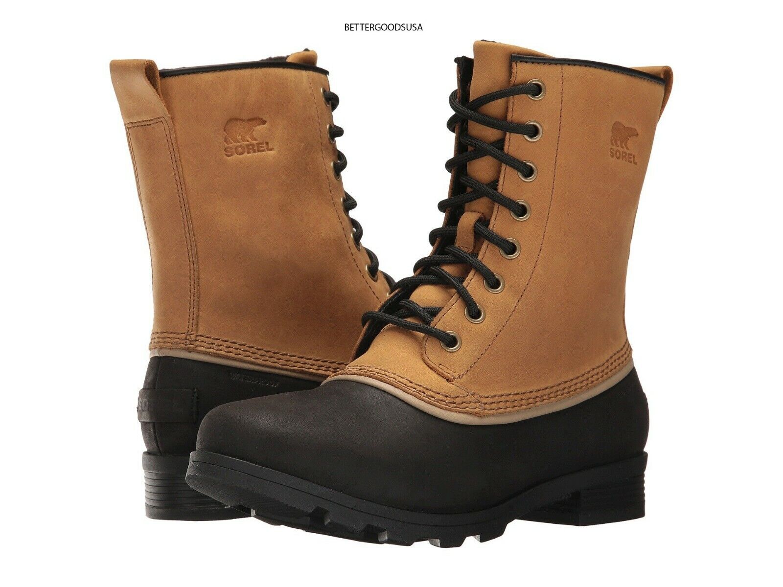 black lace up waterproof boots