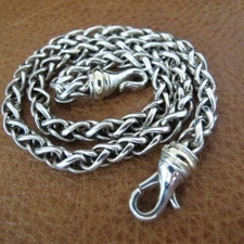 David Yurman Sterling Silver 14K 6mm Wheat Chain Necklace 16" 45.3g C685