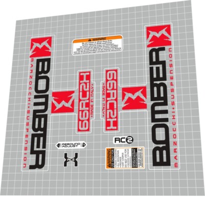 Marzocchi Bomber 66RCH 2006 FORK DECAL SET only white frame