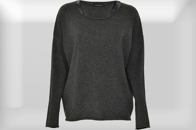 pure cashmere sweater brand hemisphere-fb charcoal melange plain-size 36-44