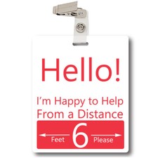 25 Pack - Horizontal Social Distancing Badge Buddies - Healthcare ID Card Buddy