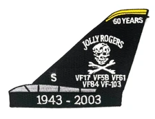 US NAVY VF-103 JOLLY ROGERS TAIL FIN CODE NF PATCH NAVAL AVIATION (N10)