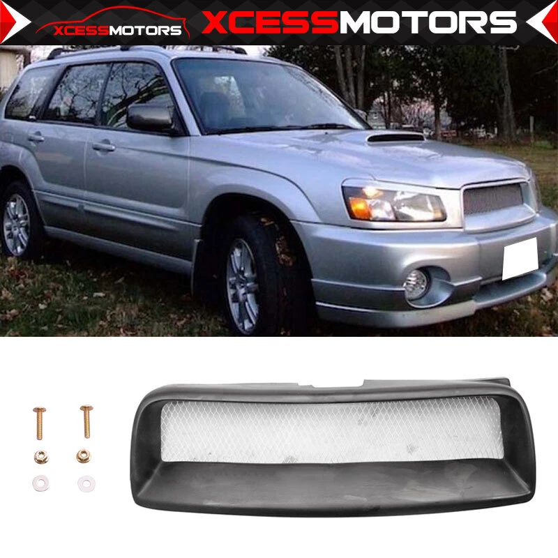 For 03-05 Subaru Forester Sg5 DS PU Front Bumper Lip + PU Hood Grille Foto 3 de 4