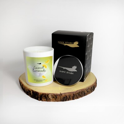 Coconut Lemonade Scented Soy Wax Candle Jar Premium 14oz & 8oz