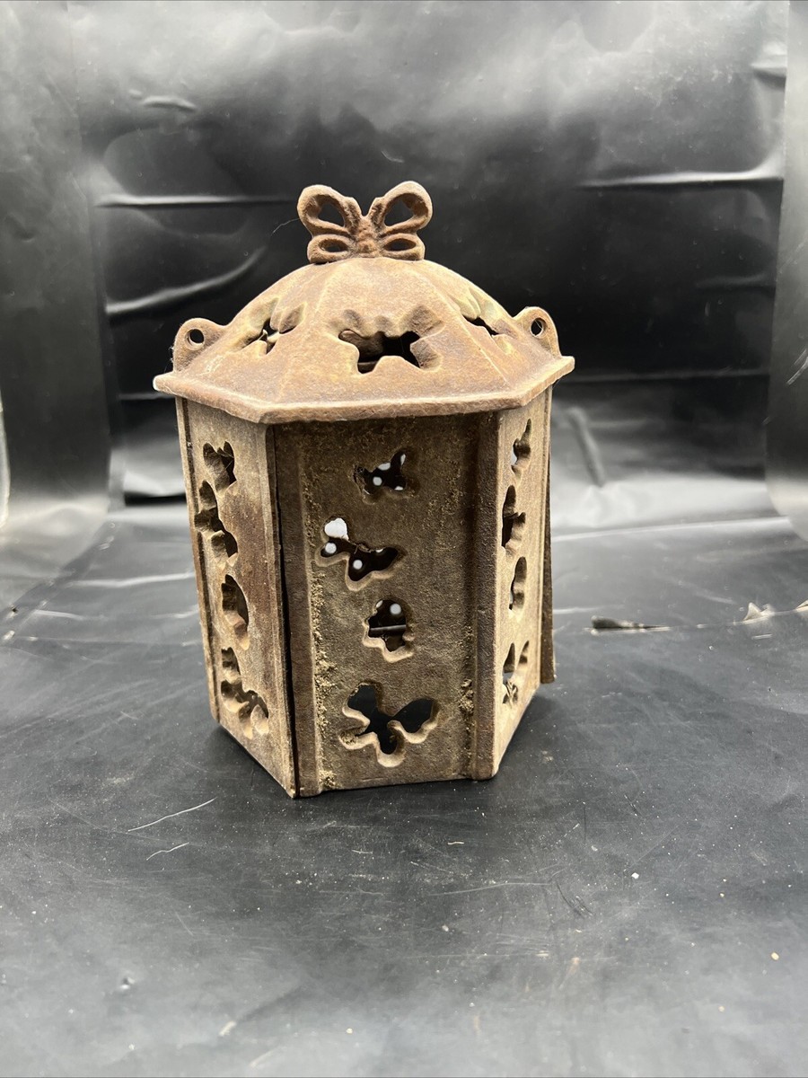 Vintage Butterfly Garden Lantern ~ Japanese ~ Cast Iron