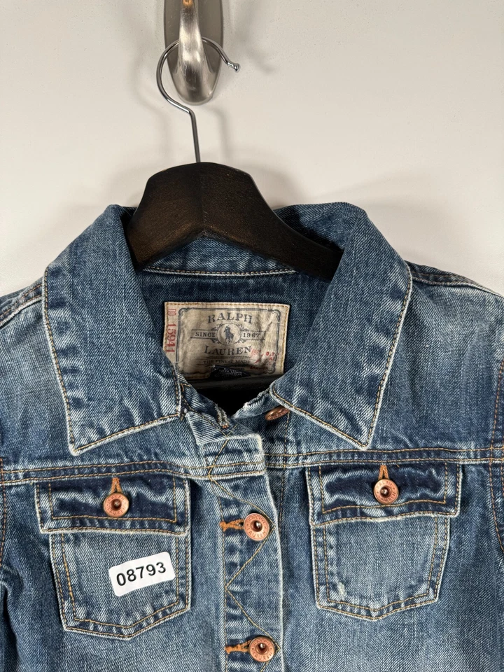 Chaqueta de Camionero Ralph Lauren Unisex Niño Denim Lavado Medio Jeans Azul Talla M 15.5x16 Foto 3 de 4