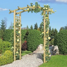 Rosenbogen aus Holz 160x72x210 cm Pergola mit Rankgitter Rankhilfe Torbogen Holz