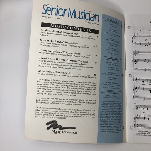 The Senior Musician Magazine Winter 1997-98 Volume 8 Number 2 Life Way Baptist - Picture 2 of 4