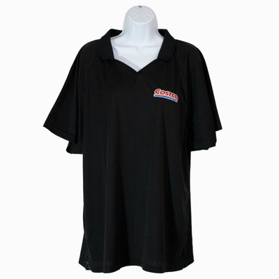Womens Hpi Direct Costco Wholesale Black Short Sleeve Polo Shirt