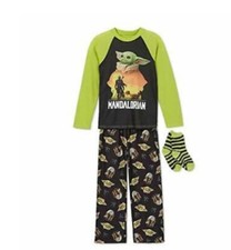 Star Wars Yoda The Child Mandalorian Polyester Pajama Set with Socks size S 6-6x