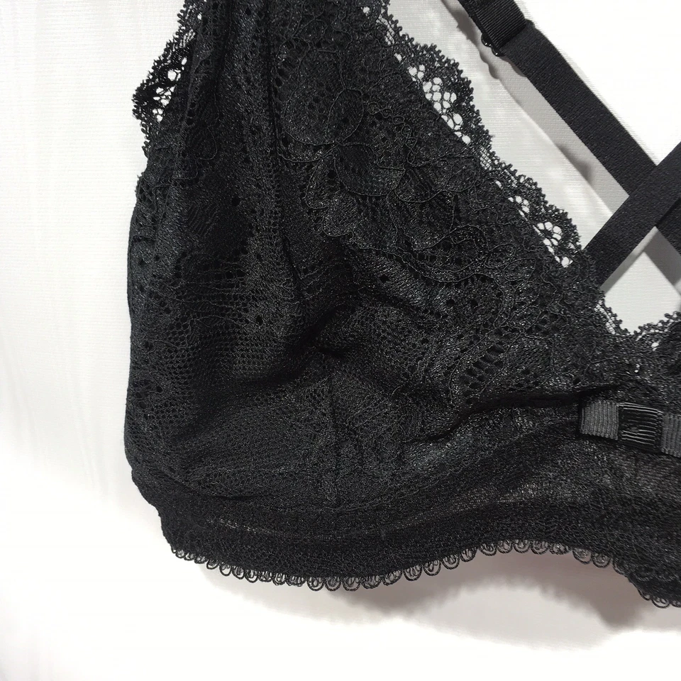 Sujetador Joe Boxer Nuevo con Etiquetas Bralette de Encaje Negro Talla Grande Foto 4 de 4