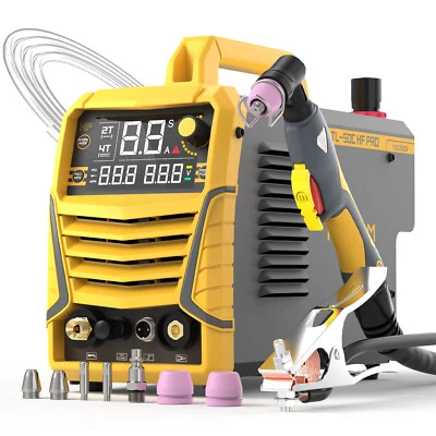 TOOLIOM 50A Non-Touch Pilot ARC Air Plasma Cutter 110V/220V Post/Flow Gas and 2T/4T