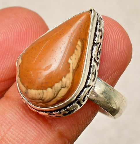 Dendrite Agate Pierre Précieuse Argent Fait à la Main Pendentif Délicat