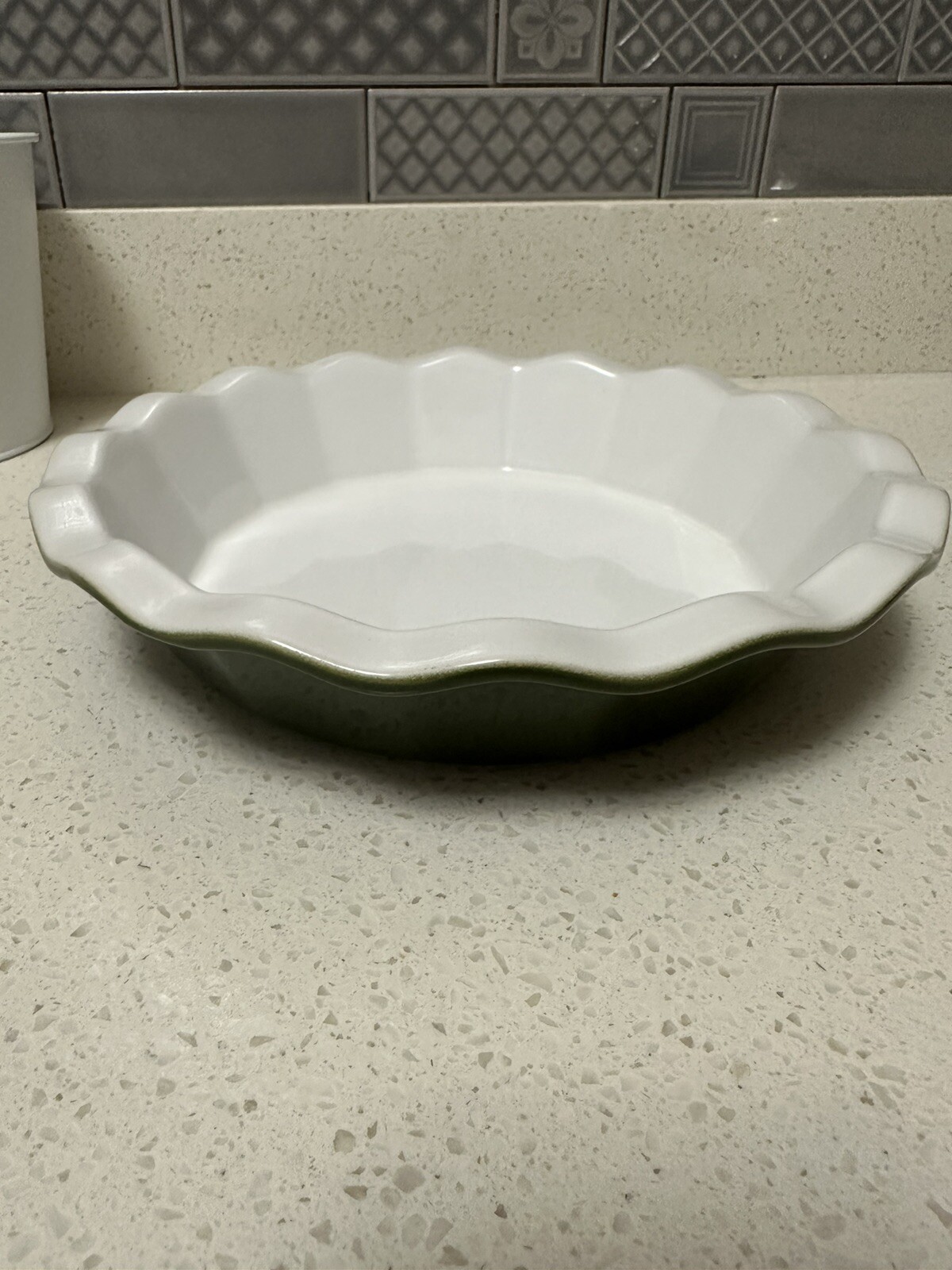 Emile Henry Pie Dish Williams Sonoma 9" Green Ruffle Rim Baking Pan Quiche eBay