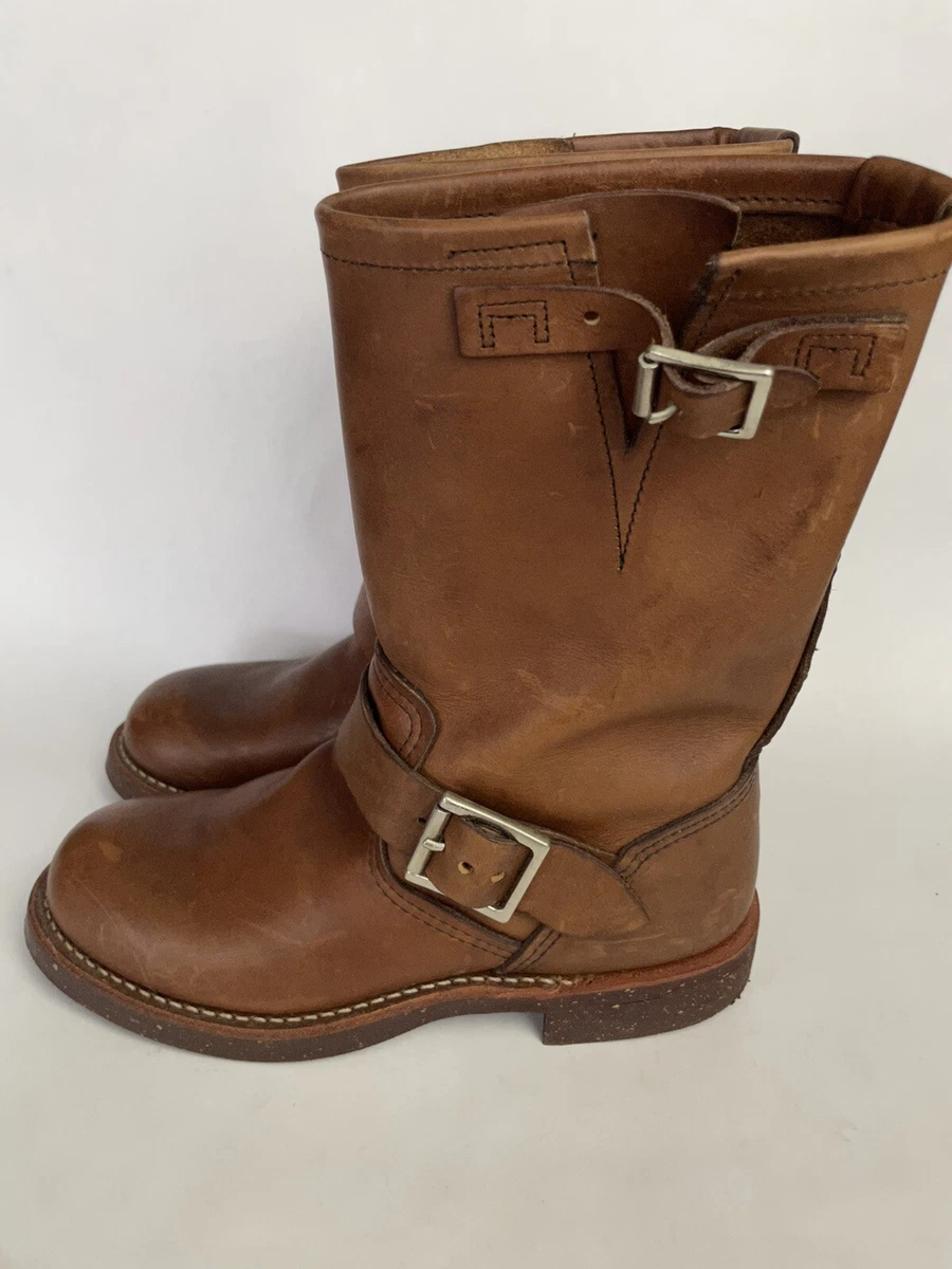 RED WING エンジニアブーツ 9 1/2 (US) ベージュ RED WING 2991 ENGINEER Motorcycle Brown Leather Boots Cork Sole